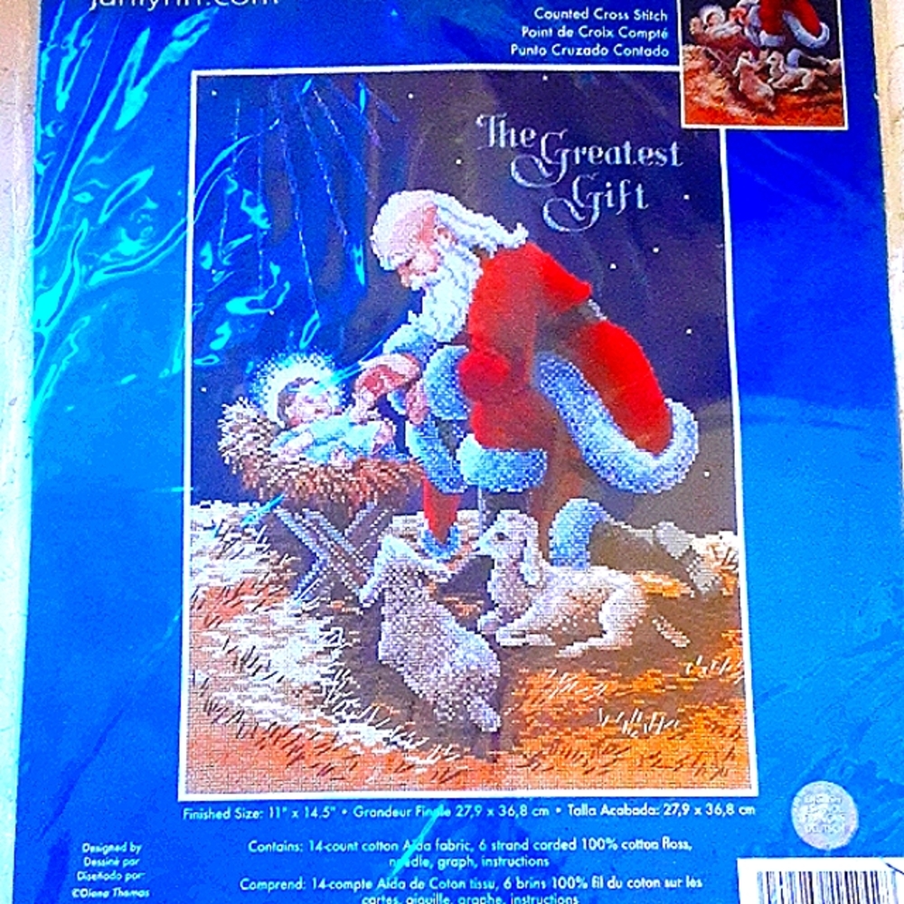 Christmas Kneeling Santa Counted Cross Stitch Kit